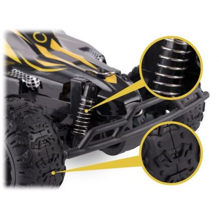 Overmax - Voiture radiocommandée X-RALLY 2.0, 1200 mAh, noir/jaune