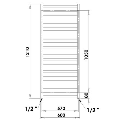 P.M.H. AV4C - Radiateur sèche-serviettes AVENTO 360W 121 cm chrome brillant