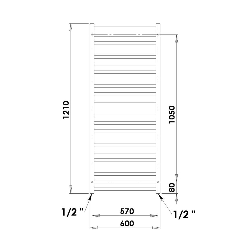 P.M.H. AV4C - Radiateur sèche-serviettes AVENTO 360W 121 cm chrome brillant