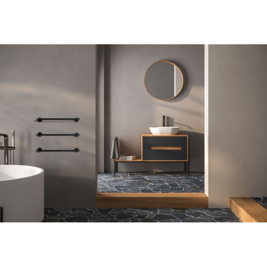 P.M.H. IN1B-R - Elektrischer Handtuchwärmer INGA 17 W/230 V 85,9 cm IP44 rechts/schwarz