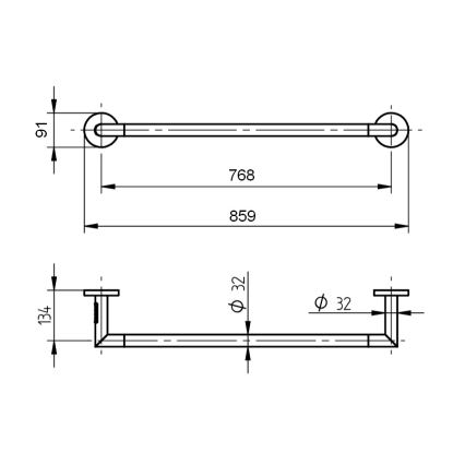 P.M.H. IN1B-R - Sèche-serviettes électrique INGA 17W/230V 85,9 cm IP44 droit/noir