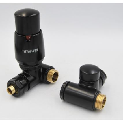 P.M.H. INTER-LB - Vanne avec tête thermostatique INTER, gauche / noire