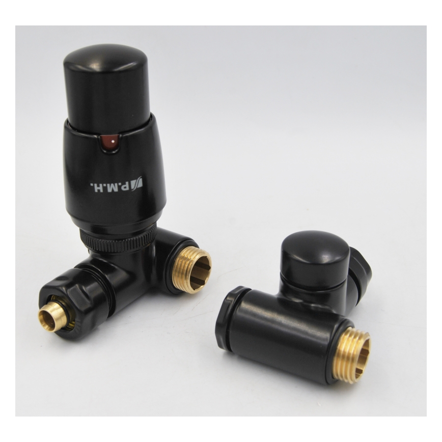 P.M.H. INTER-LB - Ventil mit Thermostatkopf INTER links/schwarz