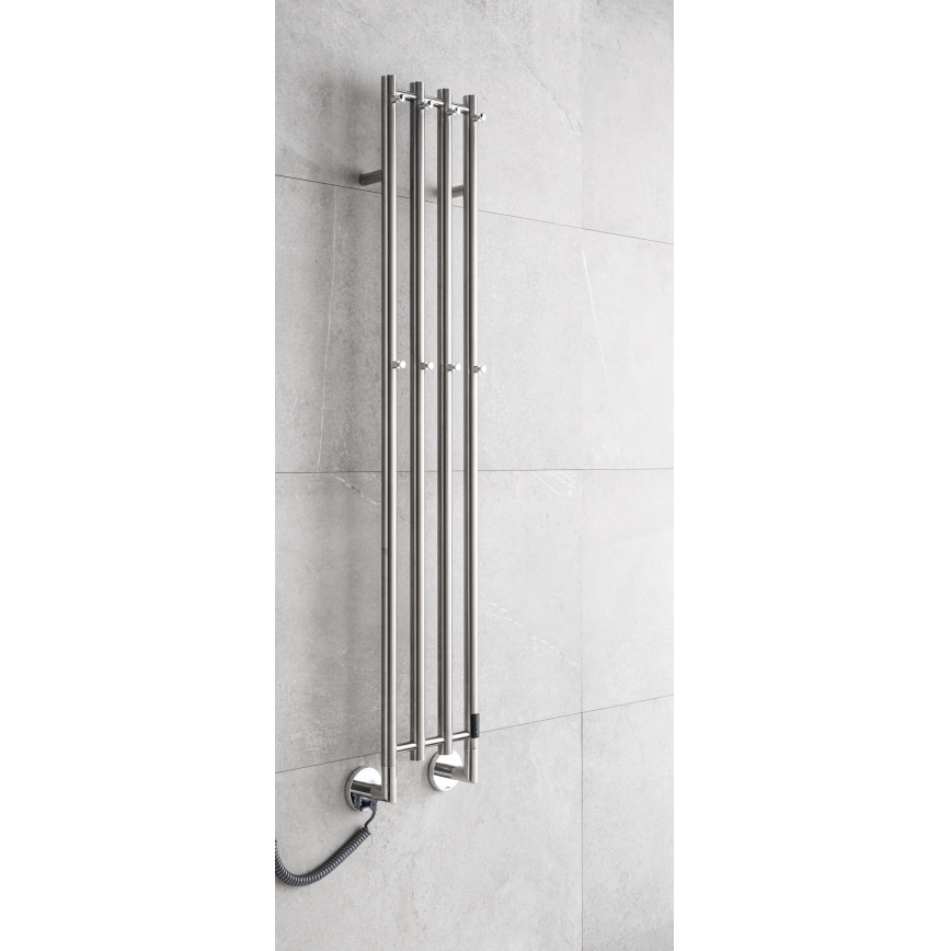P.M.H. MO1SS-L - Sèche-serviettes électrique MONA 93W/230V 153,3 cm IP44 acier inoxydable poli
