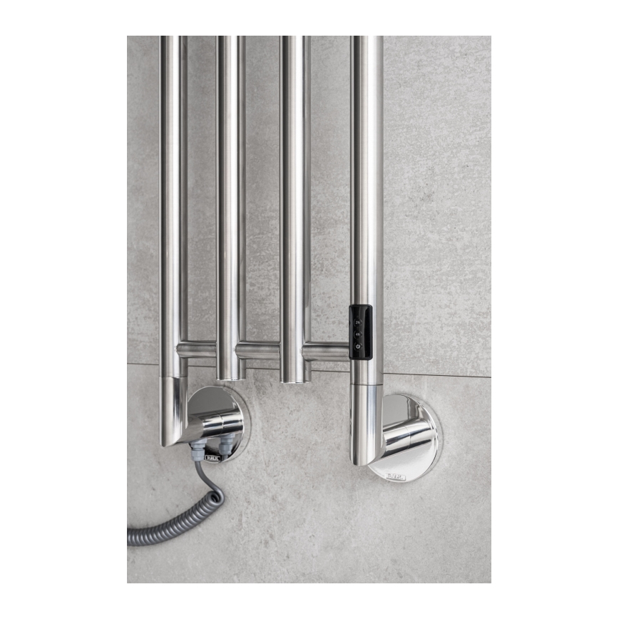 P.M.H. MO1SS-L - Sèche-serviettes électrique MONA 93W/230V 153,3 cm IP44 acier inoxydable poli