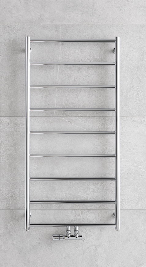 P.M.H. NS4C-M - Badezimmer-Leiterheizkörper NAAS 222 W 121 cm, glänzender Chrom