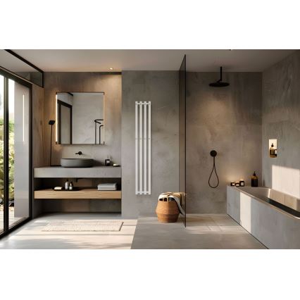 P.M.H. P2W/4 - Radiateur sèche-serviettes en échelle pour salle de bains PLUTO 406 W 150 cm blanc