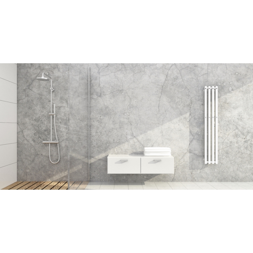 P.M.H. P2W/4 - Radiateur sèche-serviettes en échelle pour salle de bains PLUTO 406 W 150 cm blanc