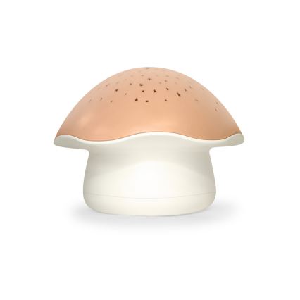 PABOBO - Proiettore con melodia STAR MUSHROOM 3xAA rosa salmone