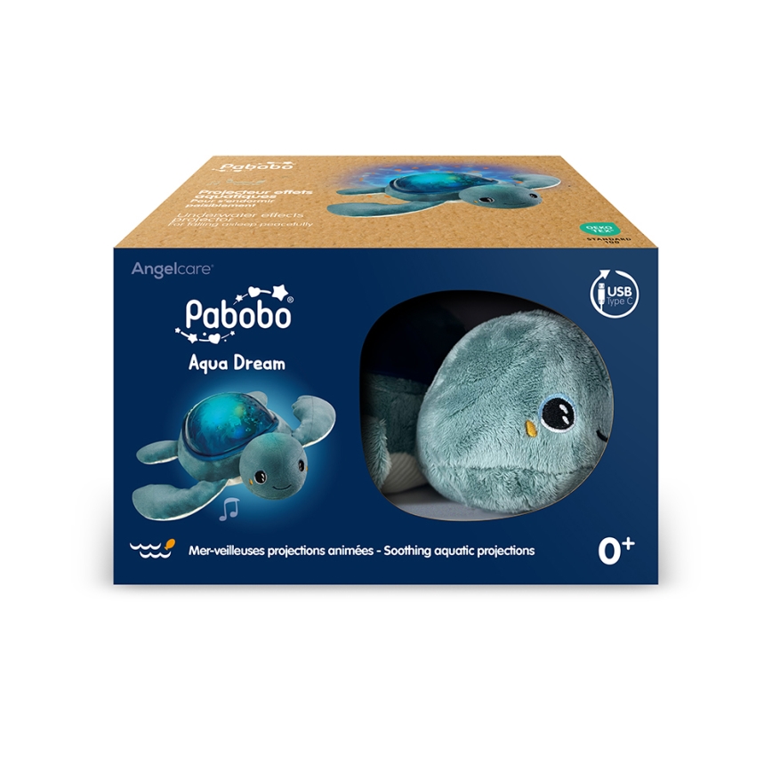 PABOBO - Projektor mit Melodie AQUA DREAM USB Schildkröte 1200 mAh