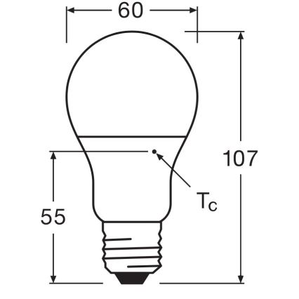Pack de 3 ampoules LED A60 E27/8,5W/230V 6500K - Osram