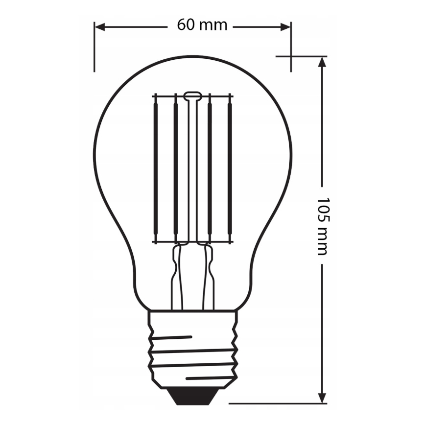 Pack de 3 ampoules LED BASE CLASSIC FILAMENT A60 E27/7,5W/230V 4000K - Osram
