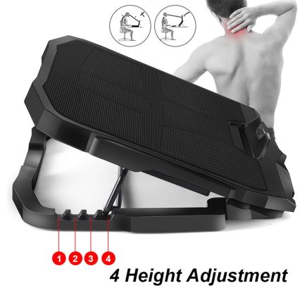 Pad di raffreddamento per laptop 4x ventole 2xUSB nero