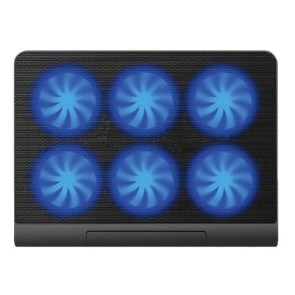 Pad di raffreddamento per laptop 6x ventole 2xUSB nero