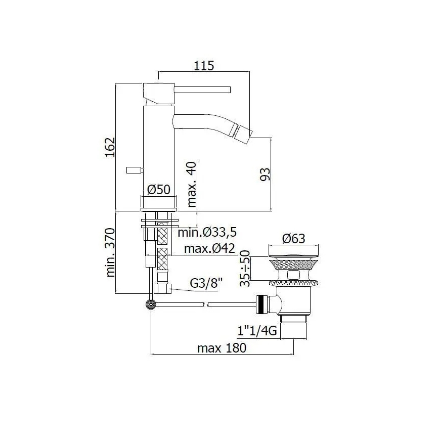 Paffoni - Bidetarmatur LIGHT Hochglanzchrom