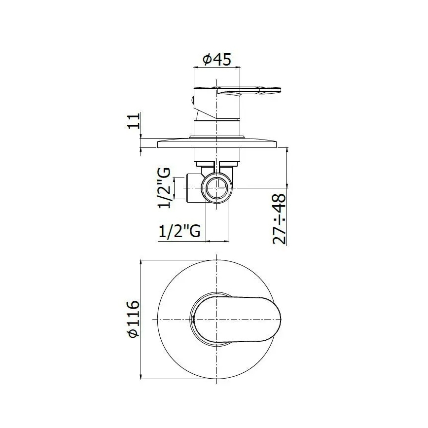 Paffoni - Duscharmatur CANDY glänzend verchromt