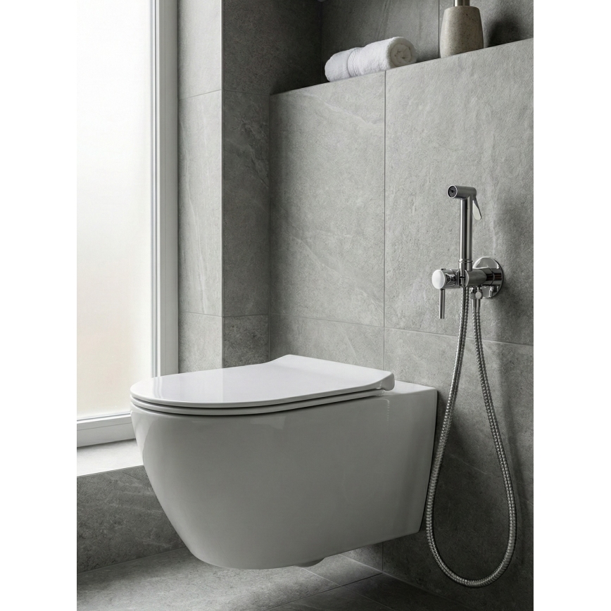 Paffoni - Kit mural pour installation encastrée avec douchette bidet hygiénique à main, finition chrome brillant
