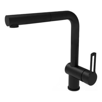 Paffoni - Küchenarmatur RINGO mit ausziehbarer Brause, schwarz