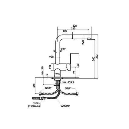 Paffoni - Miscelatore da cucina con doccetta estraibile RINGO 29,2 cm