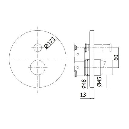 Paffoni - Miscelatore doccia da incasso LIGHT, cromo lucido