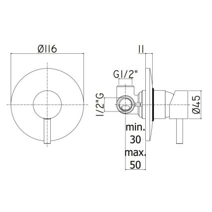 Paffoni - Miscelatore doccia da incasso LIGHT, cromo opaco