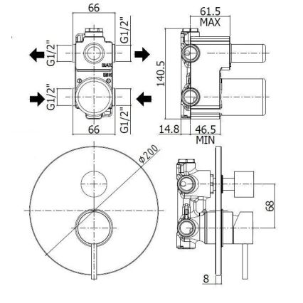 Paffoni - Miscelatore doccia da incasso LIGHT in acciaio inox
