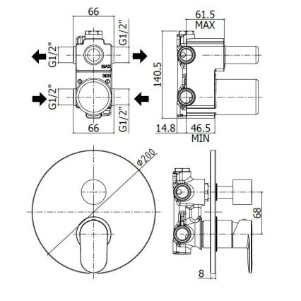 Paffoni - Miscelatore doccia per installazione ad incasso CANDY cromato lucido