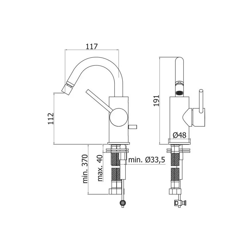 Paffoni - Miscelatore per bidet LIGHT nero