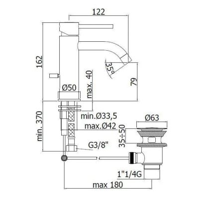 Paffoni - Miscelatore per lavabo LIGHT nero