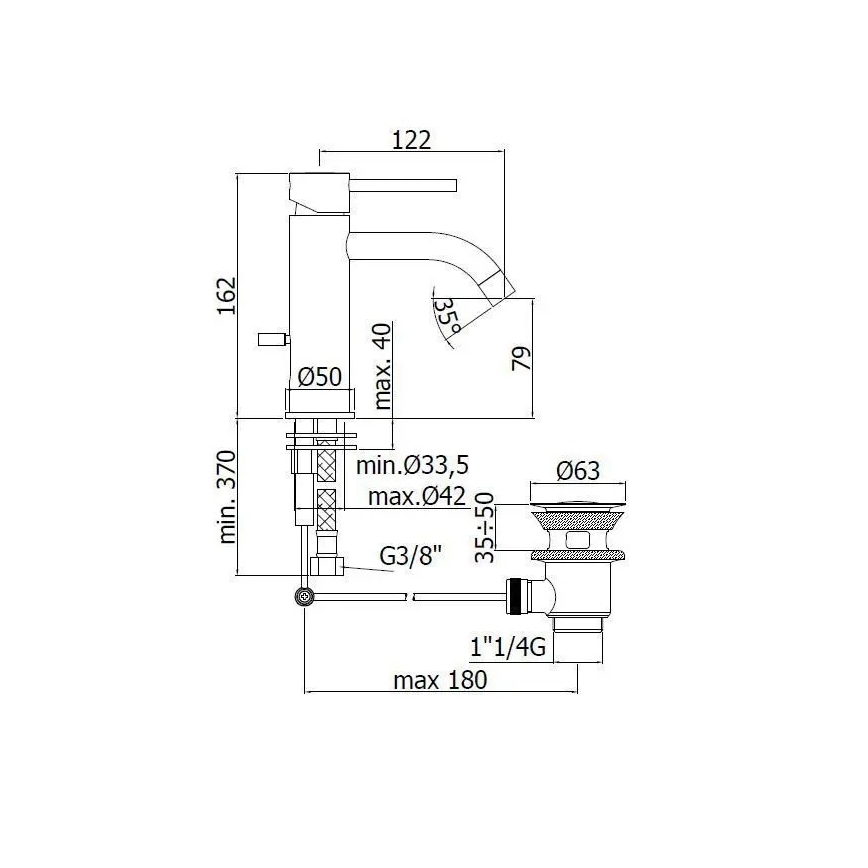 Paffoni - Miscelatore per lavabo LIGHT nero