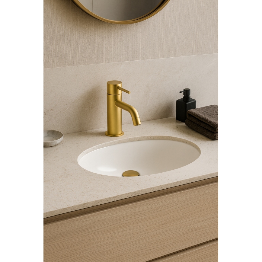 Paffoni - Miscelatore per lavabo LIGHT oro spazzolato