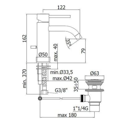 Paffoni - Miscelatore per lavabo + piletta LIGHT cromo lucido