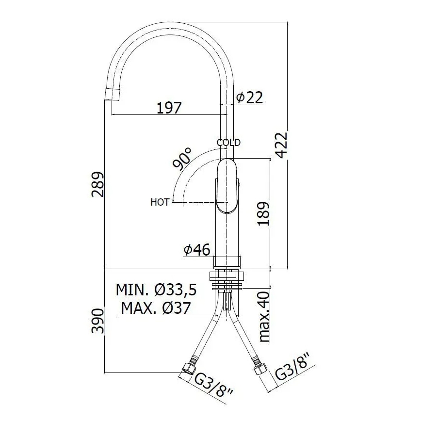 Paffoni - Miscelatore per lavello CANDY cromo lucido