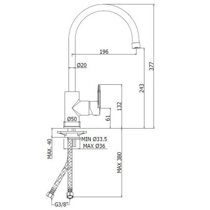 Paffoni - Miscelatore per lavello CANDY, cromo lucido