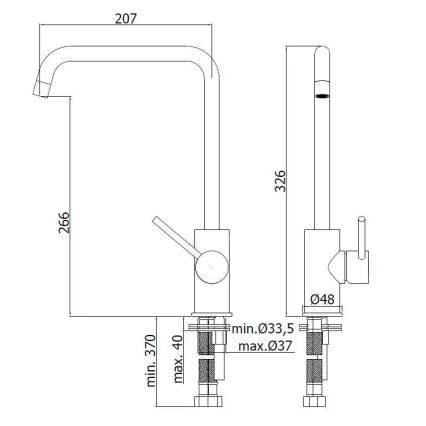 Paffoni - Miscelatore per lavello LIGHT 32,6 cm cromo lucido
