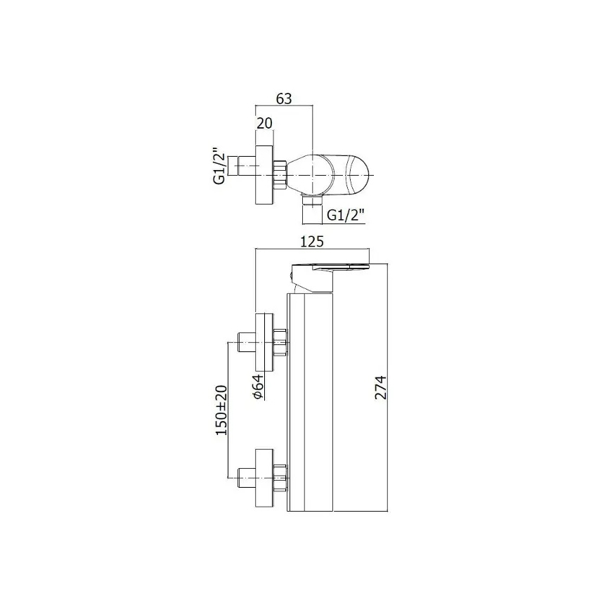 Paffoni - Miscelatore per vasca CANDY cromo lucido