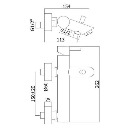 Paffoni - Miscelatore per vasca LIGHT cromo lucido