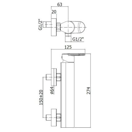 Paffoni - Mitigeur de baignoire CANDY chromé brillant