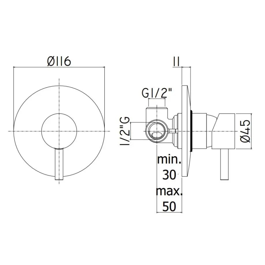 Paffoni - Mitigeur de douche pour installation encastrée LIGHT chrome mat