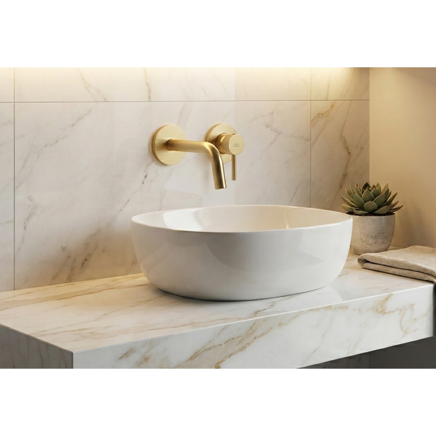 Paffoni - Mitigeur de lavabo pour installation encastrée LIGHT, doré brossé