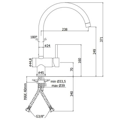 Paffoni - Mitigeur d'évier LIGHT noir