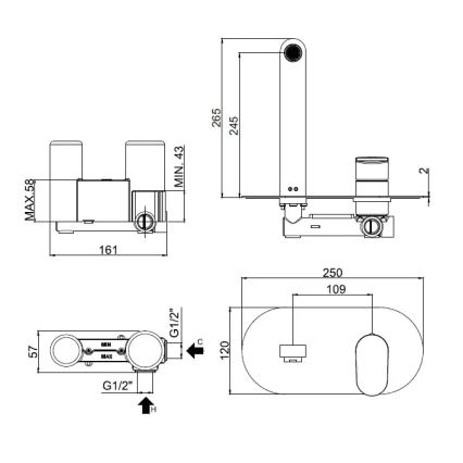 Paffoni - Mitigeur lavabo à encastrer CANDY chrome brillant