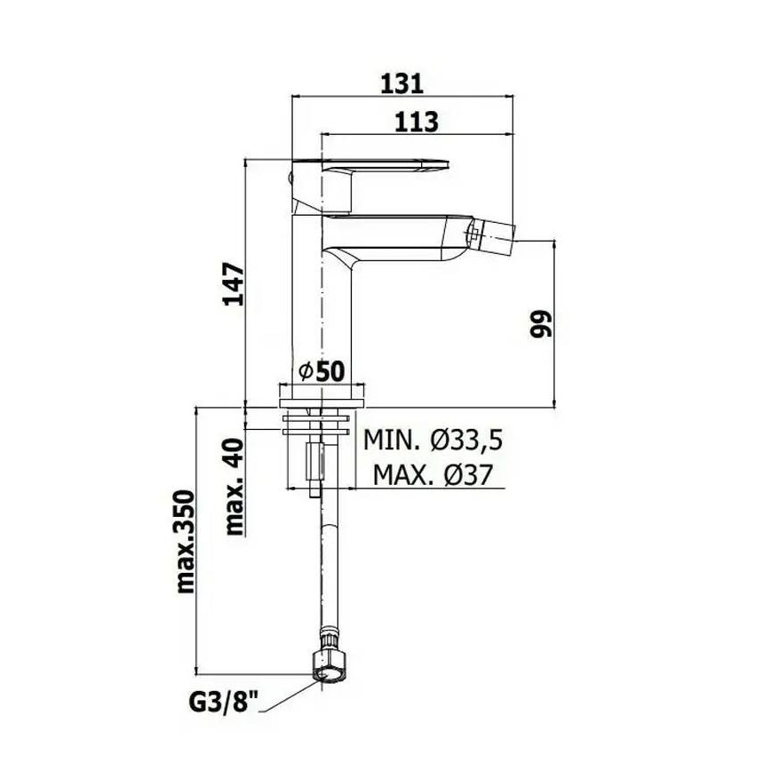 Paffoni - Mitigeur pour bidet CANDY, chrome brillant
