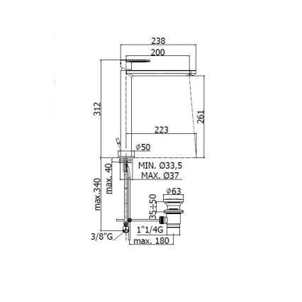 Paffoni - Mitigeur pour lavabo CANDY finition chrome brillant