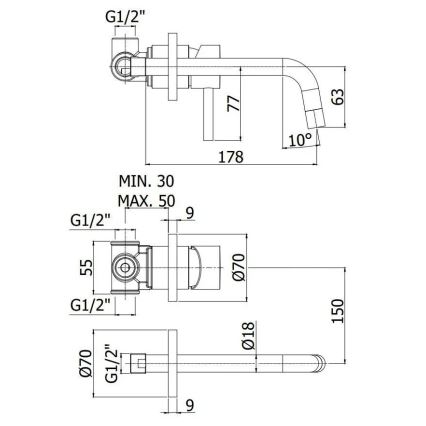 Paffoni - Mitigeur pour lavabo encastré LIGHT blanc mat