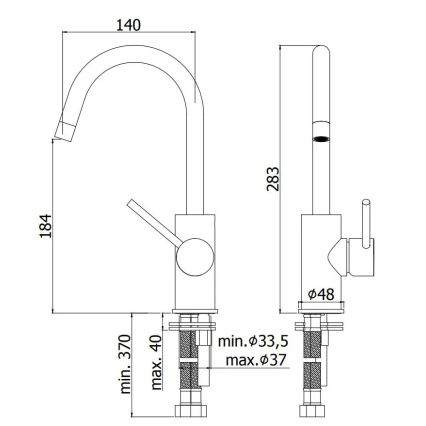 Paffoni - Rubinetto per lavabo LIGHT nero