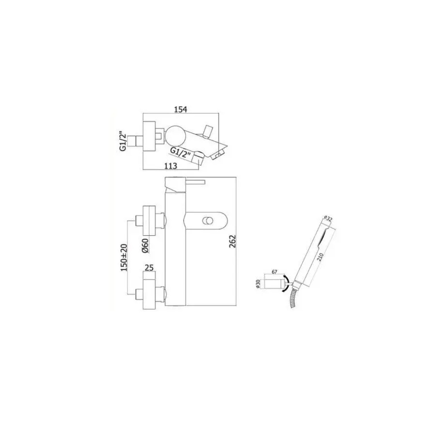Paffoni - Set per vasca LIGHT, cromo lucido
