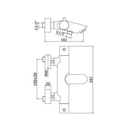 Paffoni - Set per vasca LIGHT cromo lucido