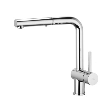 Paffoni - Spültischarmatur LIGHT mit herausziehbarer Brause, 29,2 cm, glänzender Chrom