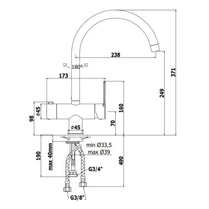Paffoni - Spültischarmatur RINGO, glänzender Chrom